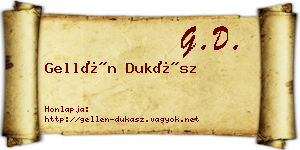 Gellén Dukász névjegykártya